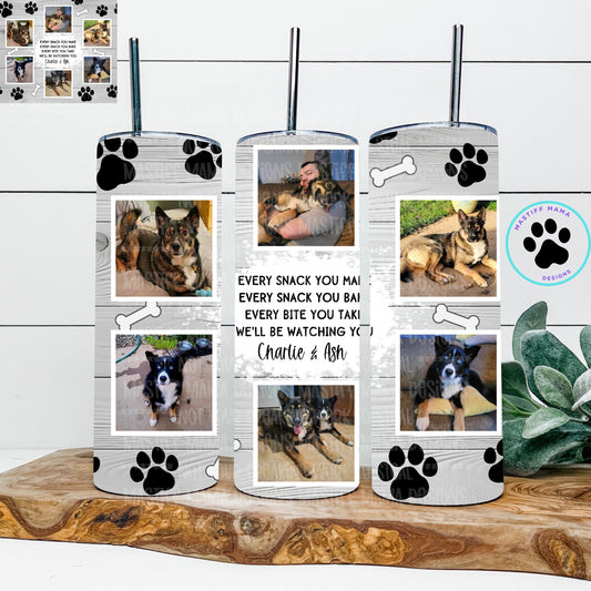Every Snack Custom Photo Collage on 30 oz Skinny Tumbler - For Lindsey W. ONLY