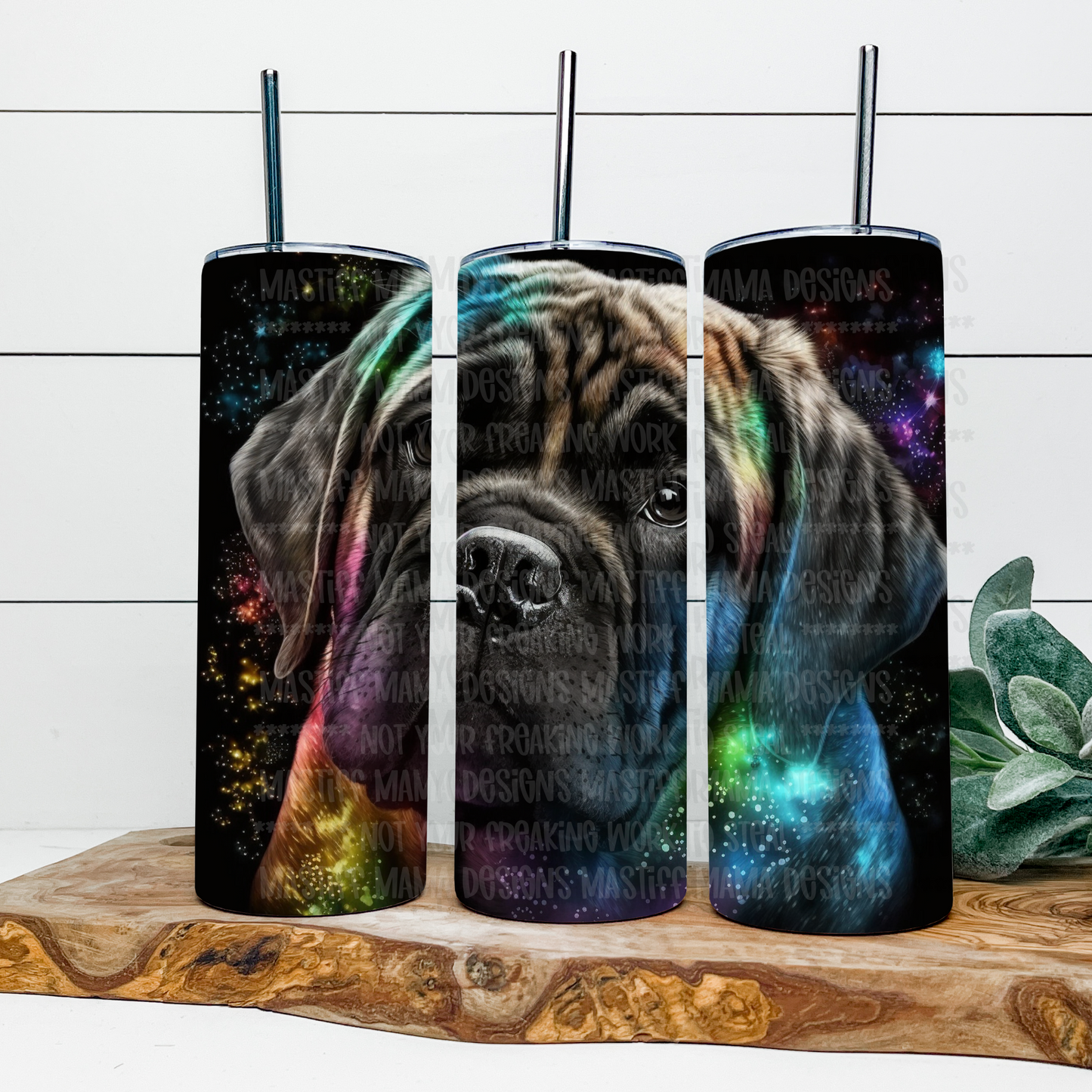 English Mastiff Face 20 oz Skinny Tumbler