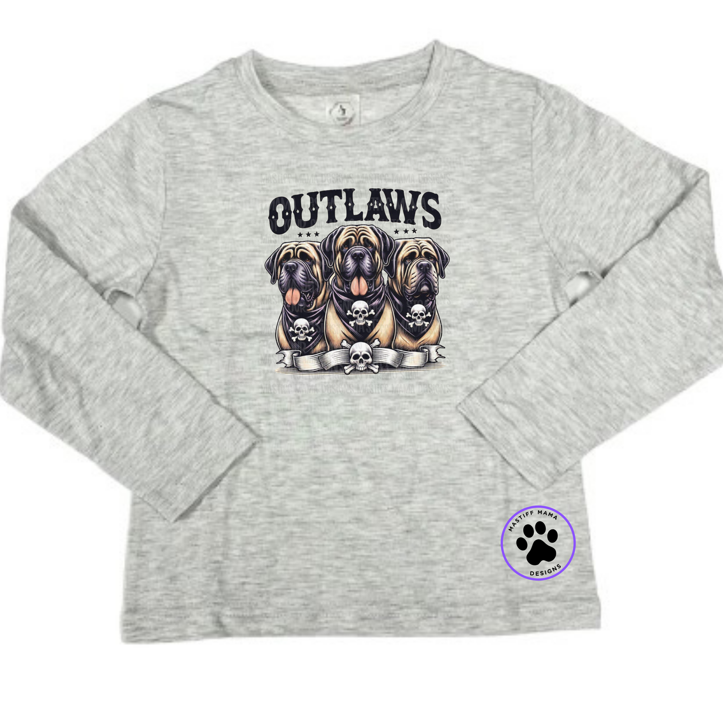 Mastiff Lovers Outlaws Kid Short & Long Sleeve Shirt And Color Options