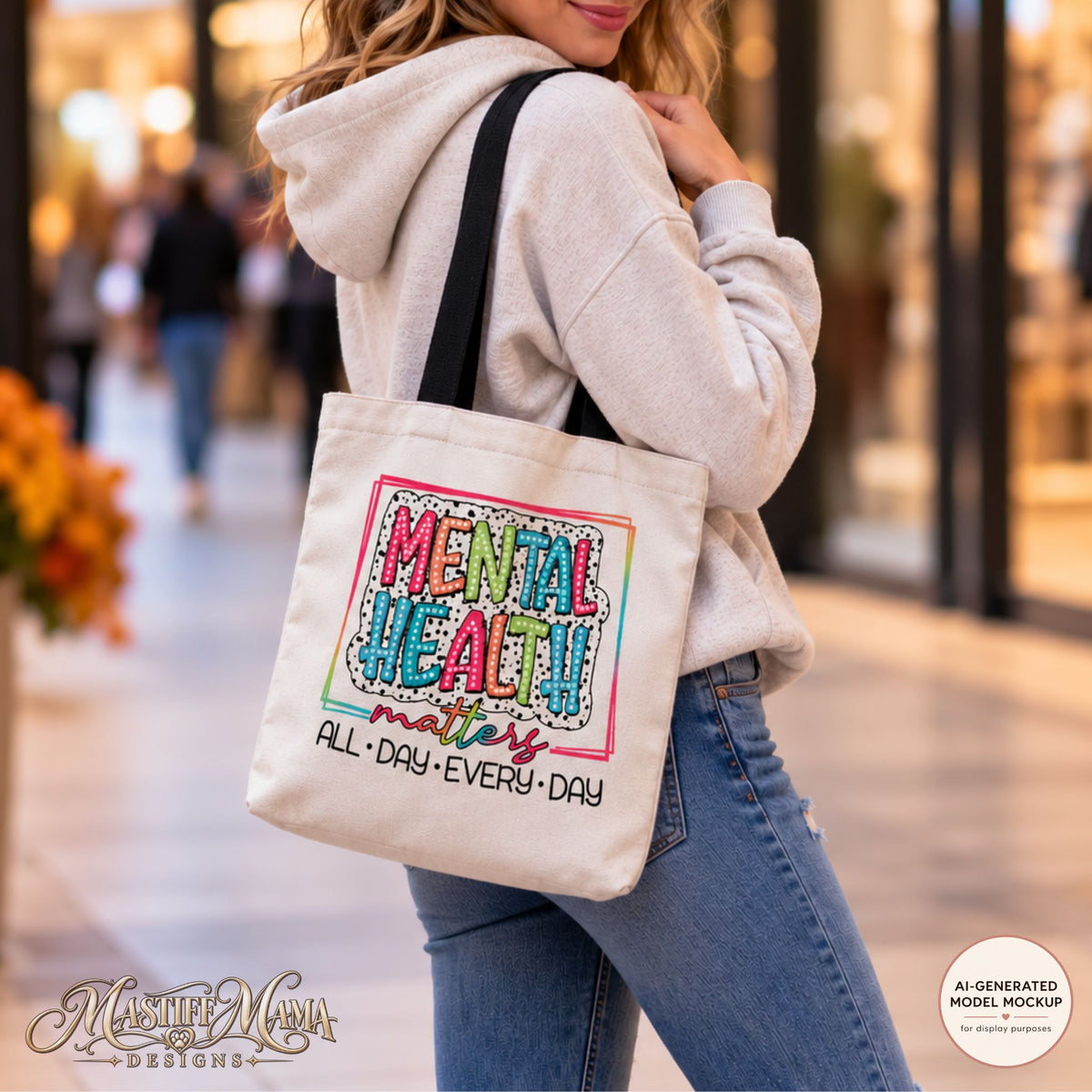 Mental Health Matters Tote Bag – Colorful Everyday Awareness Bag