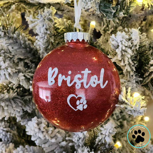 Personalized Pet Glitter Flat Style Ornament - Single Sided