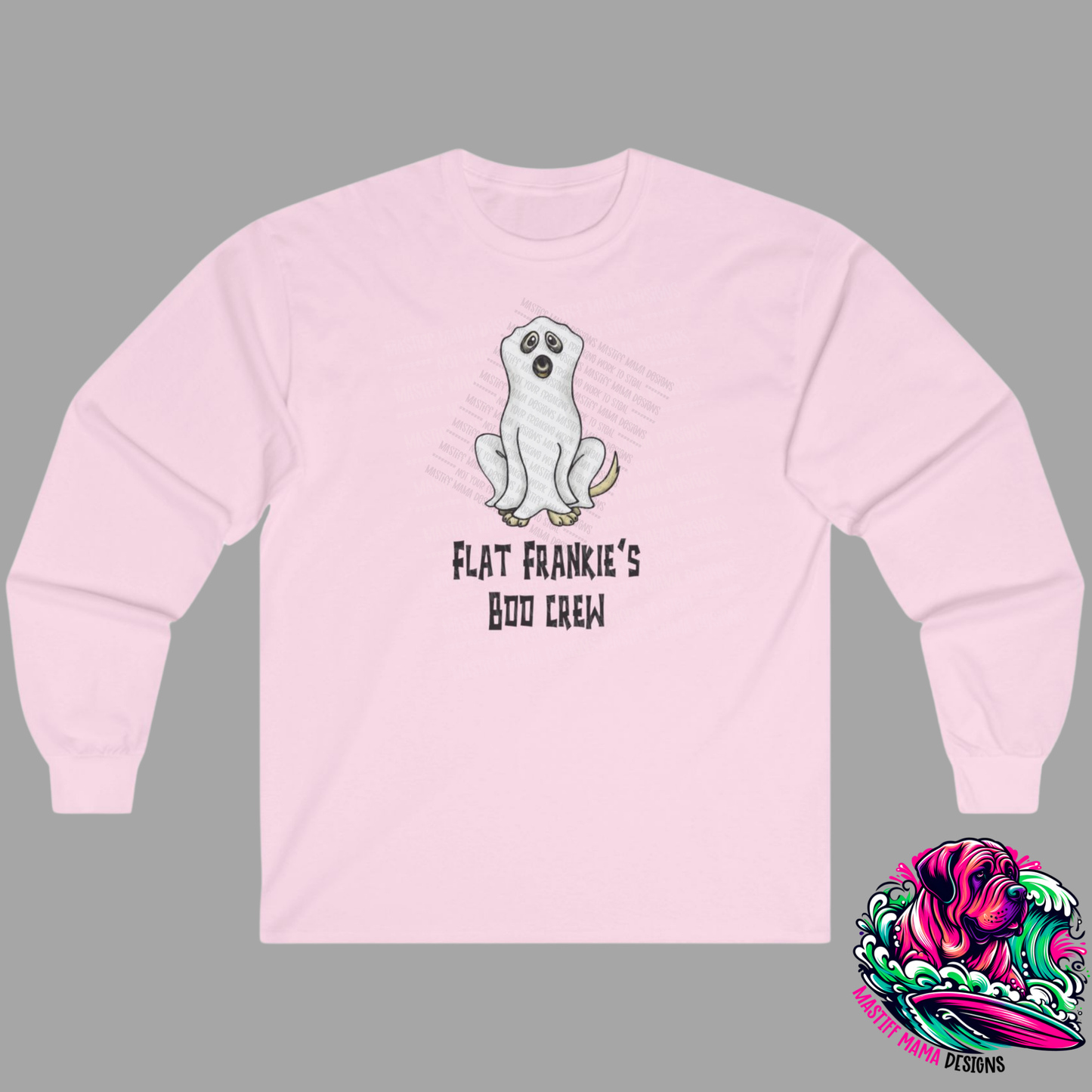 Flat Frankie's Boo Crew Unisex Long Sleeve Shirt - Use Drop Down Box for 5 Color Options