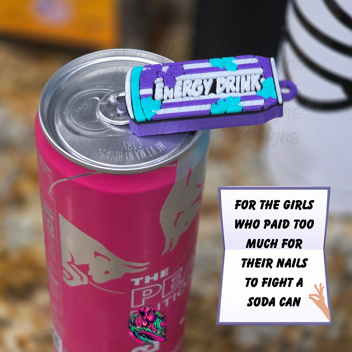 Can Tab Opener for Long Nails – Save Your Nails Bestie - 3D Printed Energy Drink Tab Opener
