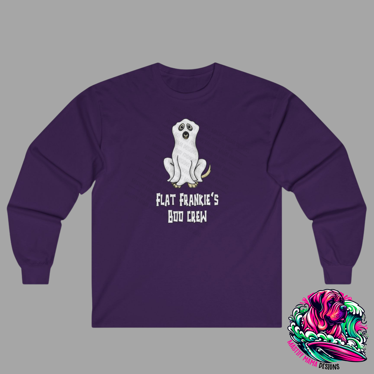 Flat Frankie's Boo Crew Unisex Long Sleeve Shirt - Use Drop Down Box for 5 Color Options