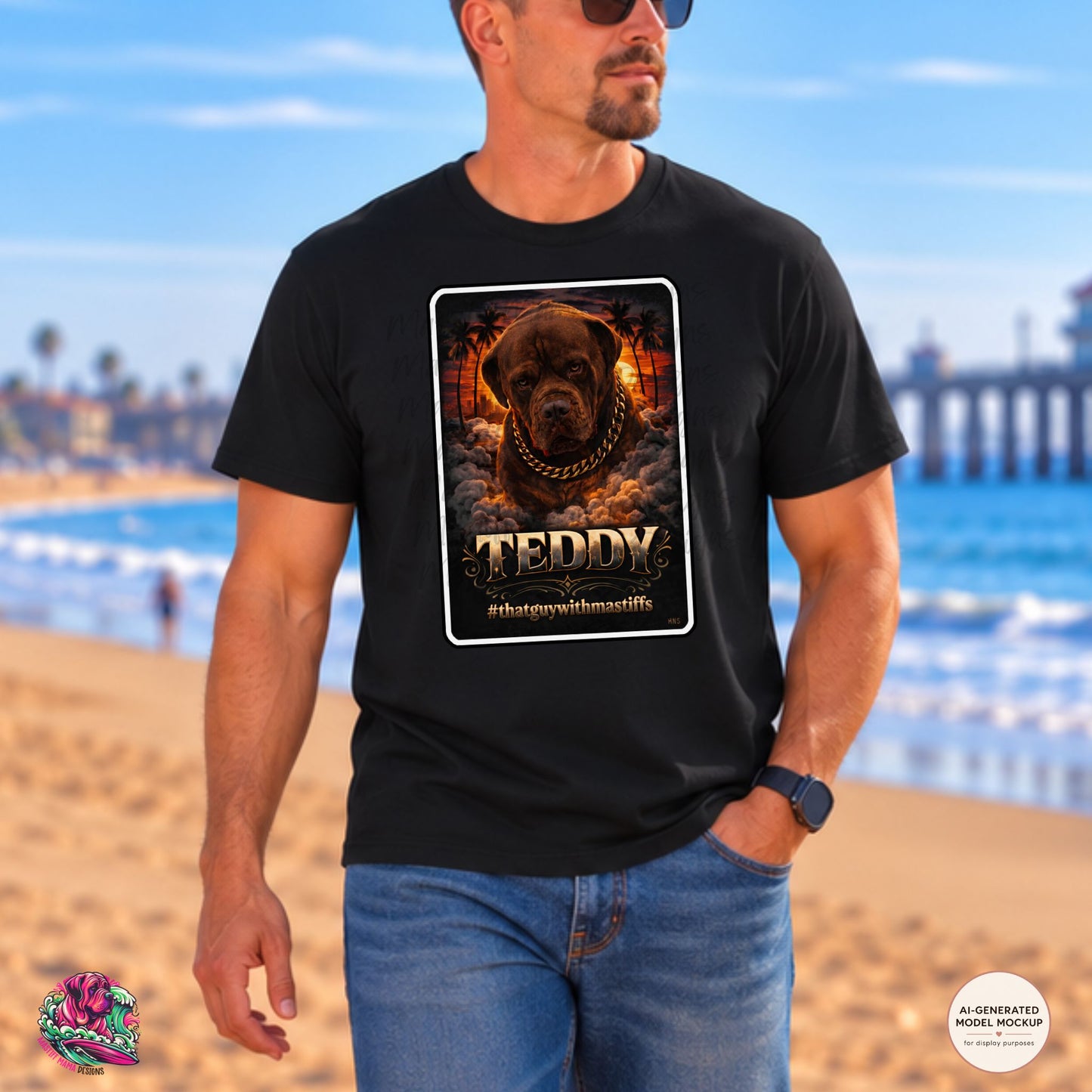 Teddy Boss Mode Sunset Tee – Official That Guy With Mastiffs Merch