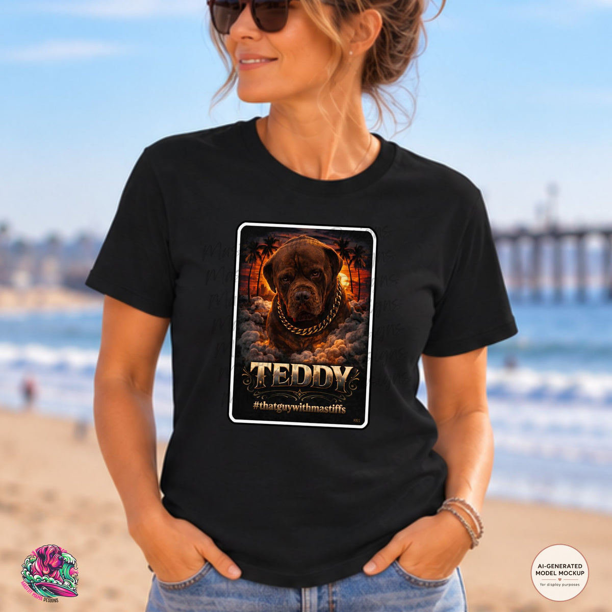 Teddy Boss Mode Sunset Tee – Official That Guy With Mastiffs Merch
