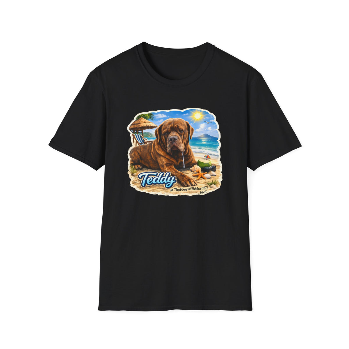 Teddy’s Beach Bum Era Unisex Tee – Official That Guy With Mastiffs Merch