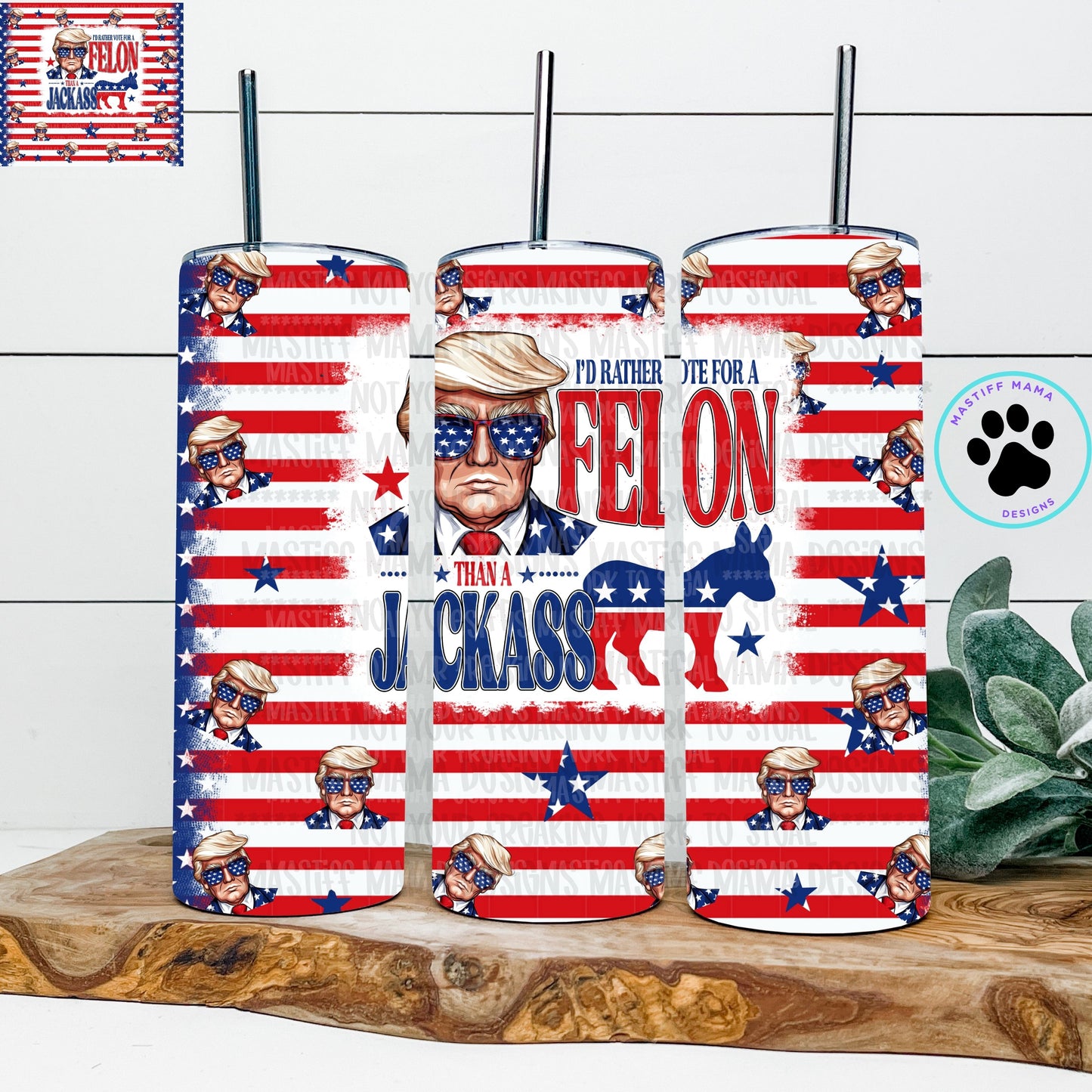 Trump Rather Vote For A Felon 20 oz Skinny Regular Design Tumbler - Limited Time Availability