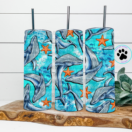 Humpback Whale Ocean 20 Oz Skinny Tumbler