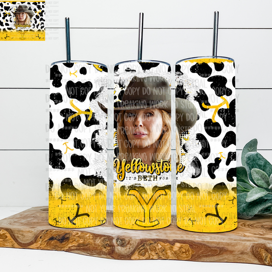 YS Character Cow Print 20 oz Skinny Tumbler - 4 Design Options Limited Availability