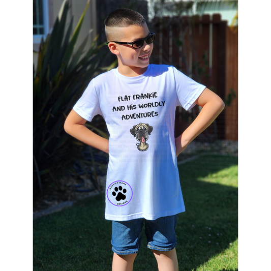 Flat Frankie And His Worldly Adventures Youth Short & Long Sleeve Shirt And Color Options Full Color