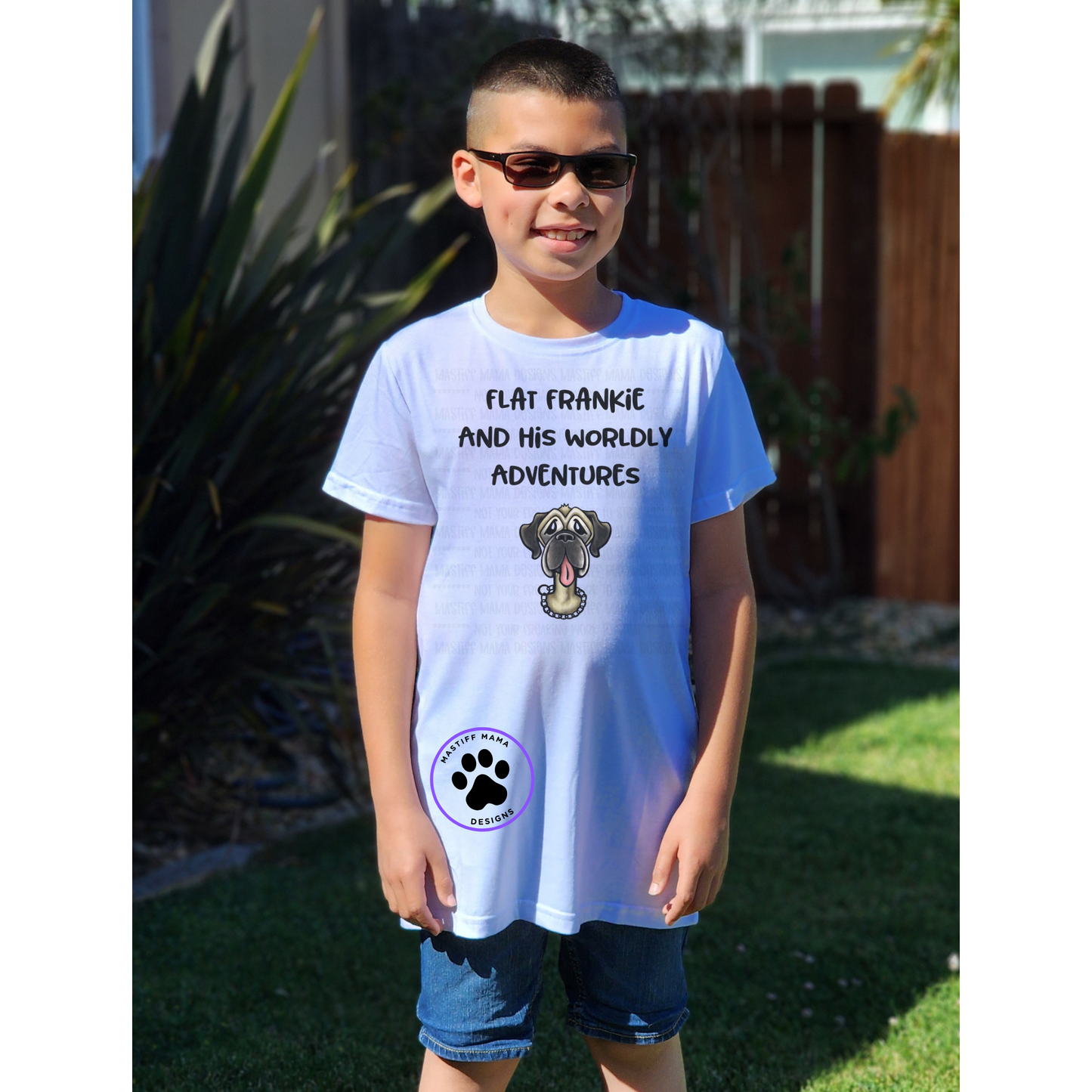 Flat Frankie And His Worldly Adventures Youth Short & Long Sleeve Shirt And Color Options Full Color
