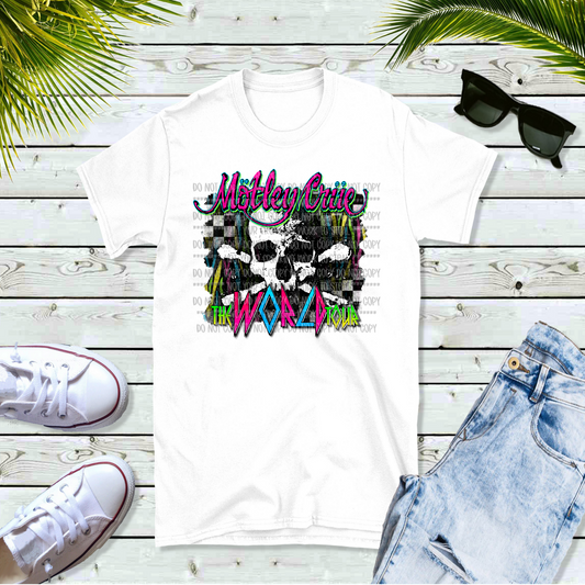 Music Motley C World Tour Unisex White Short Sleeve Shirt - LIMITED Availability