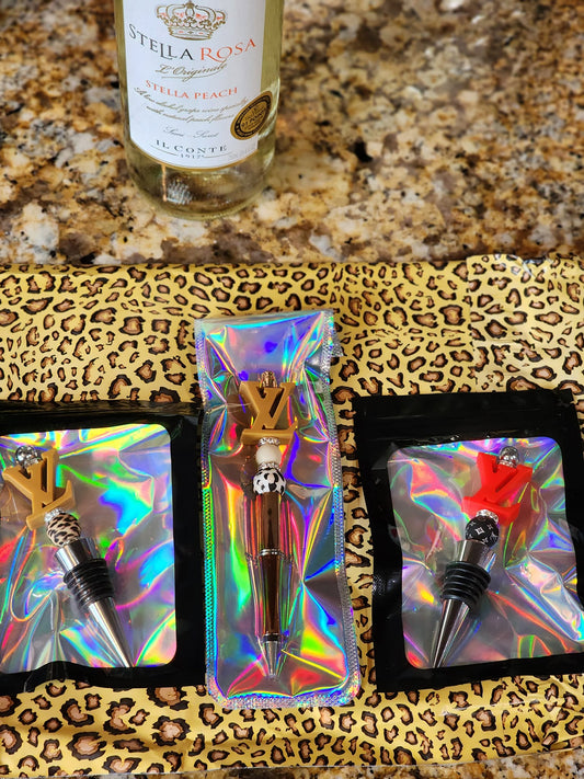 Custom Made Wine Stoppers- ONLY 1 of each AVAILABLE - writing pen has its own listing