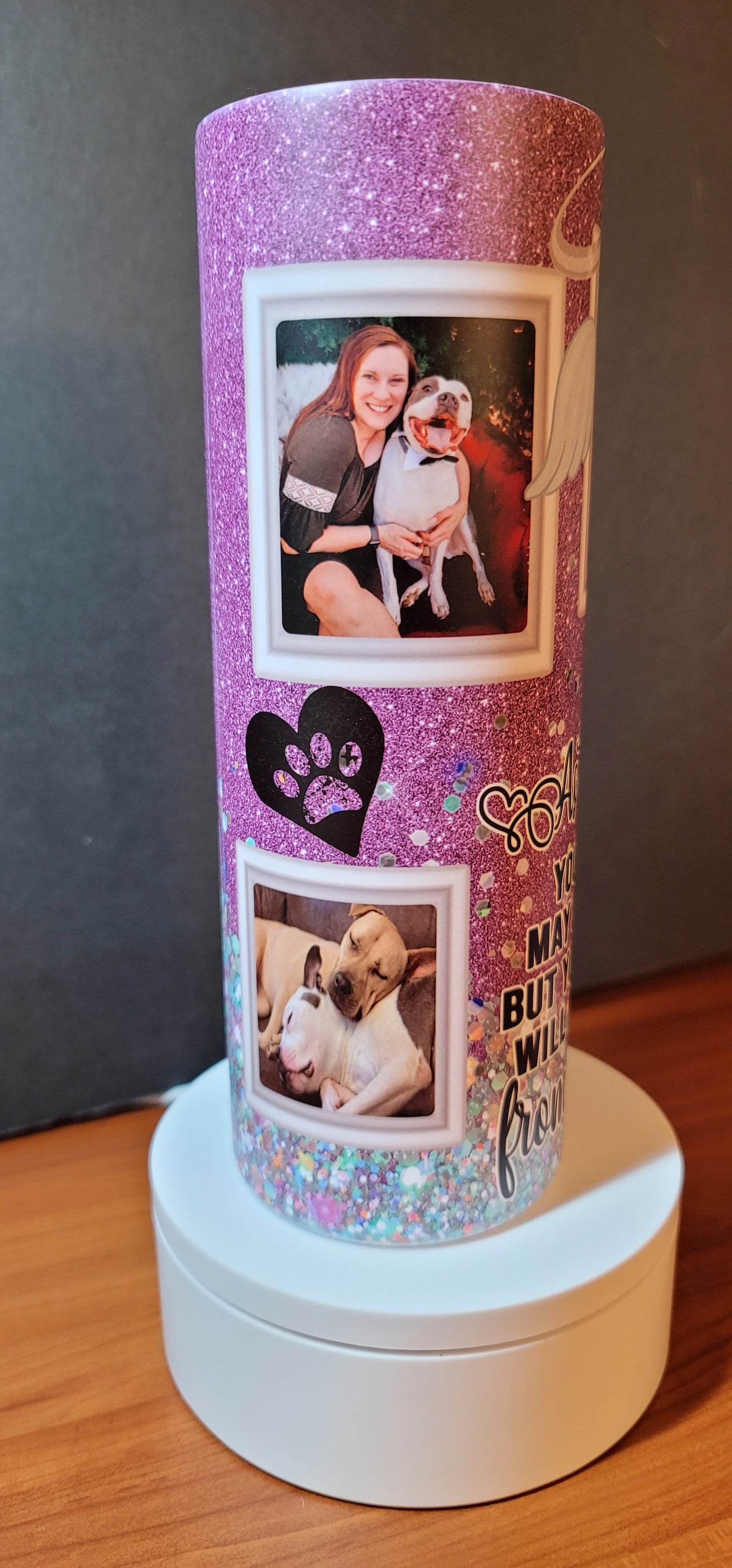 Pet Memorial 20 oz Skinny Tumbler - Custom Name & Photos